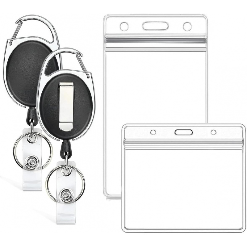 Lanyard Badge Holder - 2er-Pack Ausweishalter mit Abreißband, Ausweishalter mit