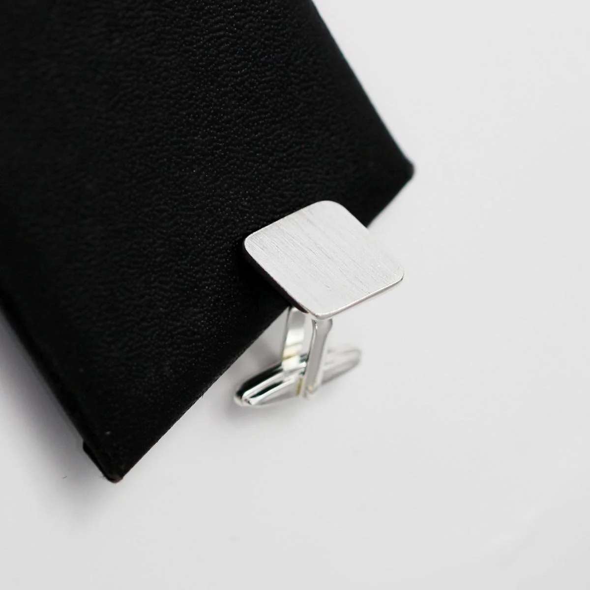Tie Clip Silver - Beadsnice 2 Stück quadratische Manschettenknöpfe aus