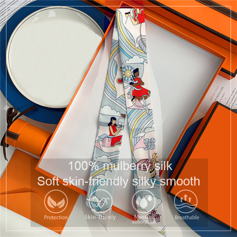 Silk Neck Scarf - Damen-Schal aus 100 % Maulbeerseide für