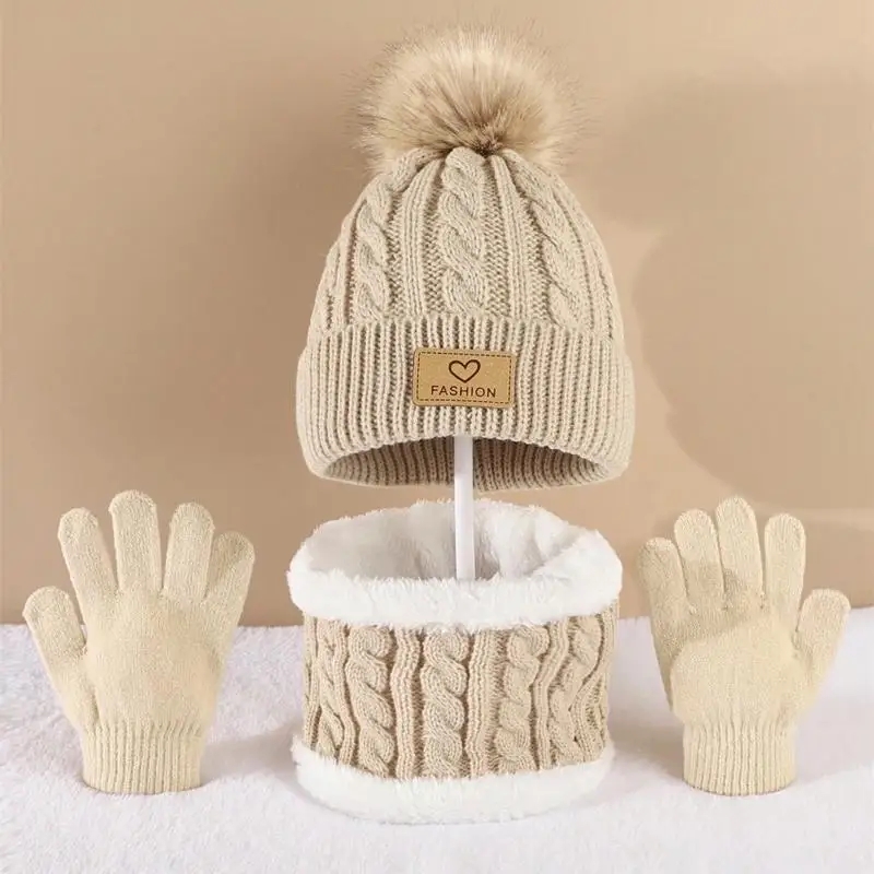 Infinity Scarf Knit - Kleinkind Kinder Pom Pom Dekor Beanie