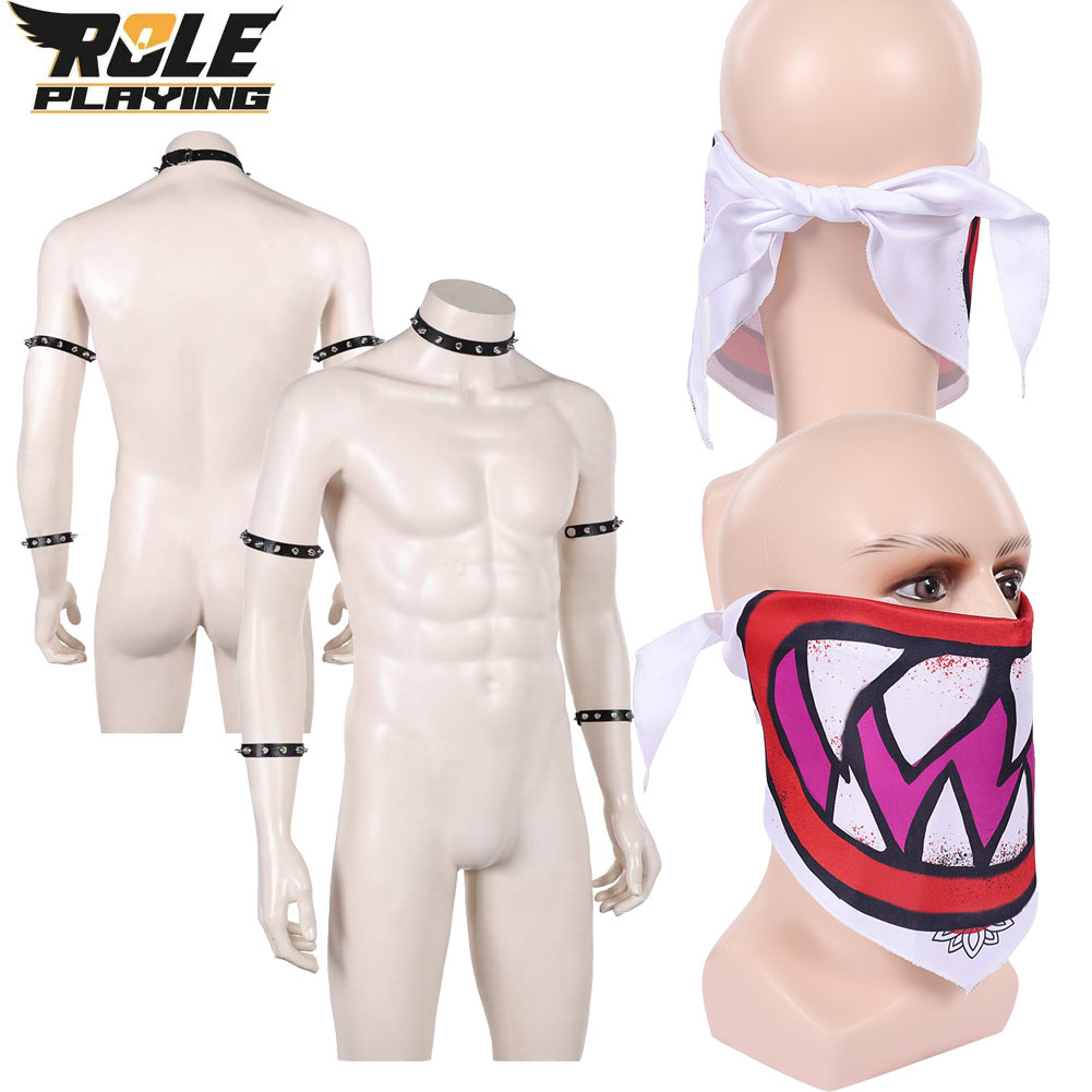 Ascot Neck Scarf - Bowser Jr Cosplay Schal, Maske, Armband,
