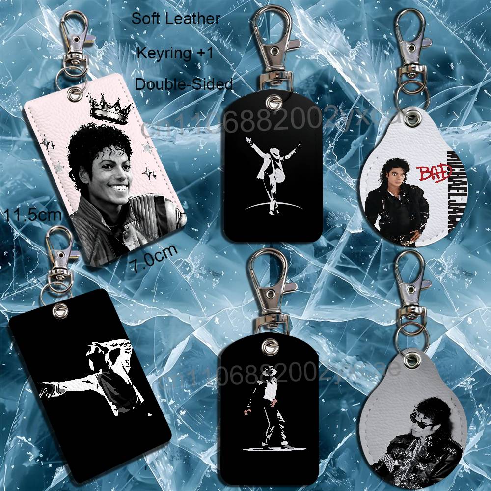 Lanyard Badge Holder - MJ Erstklassiger Michael Jackson Leder-Schlüsselanhänger mit