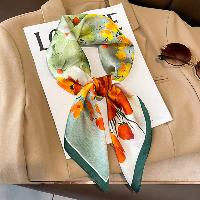 Silk Neck Scarf - 70x70cm Seidenschal Quadratisch Für Frauen Fashion