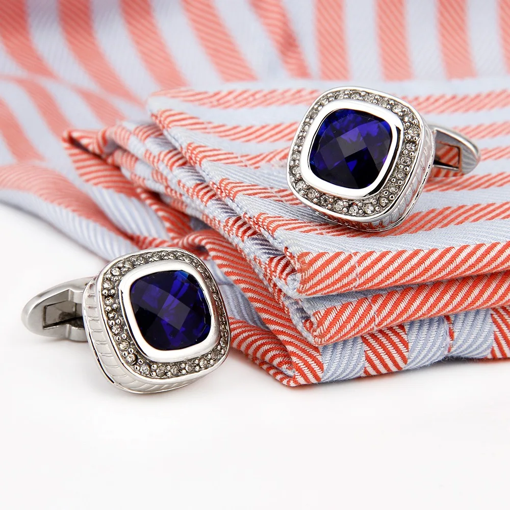 Tie Clip Silver - Manschettenknöpfe für Herren, luxuriös, hochwertiges Hemd-Nieten-Knöpfe-Set,