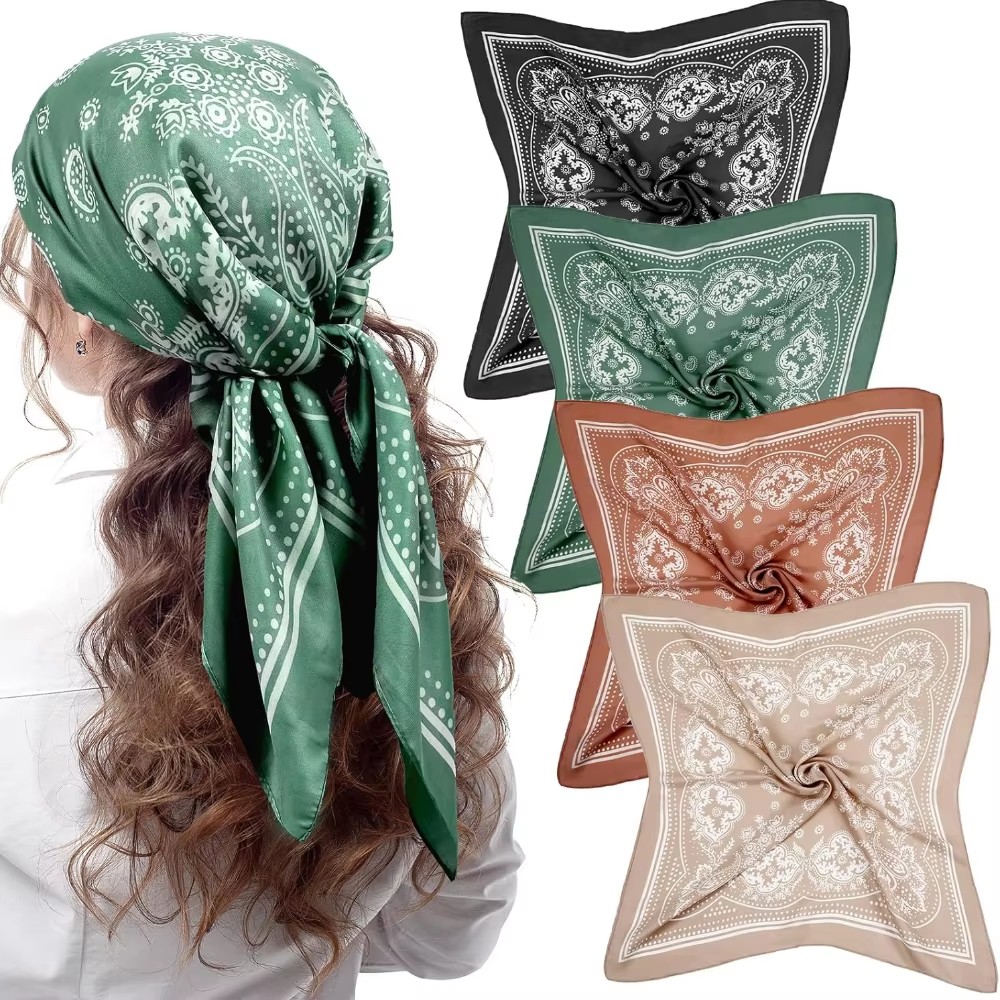 Ascot Neck Scarf - Luxus Marke Seide Quadrat Paisley Schal