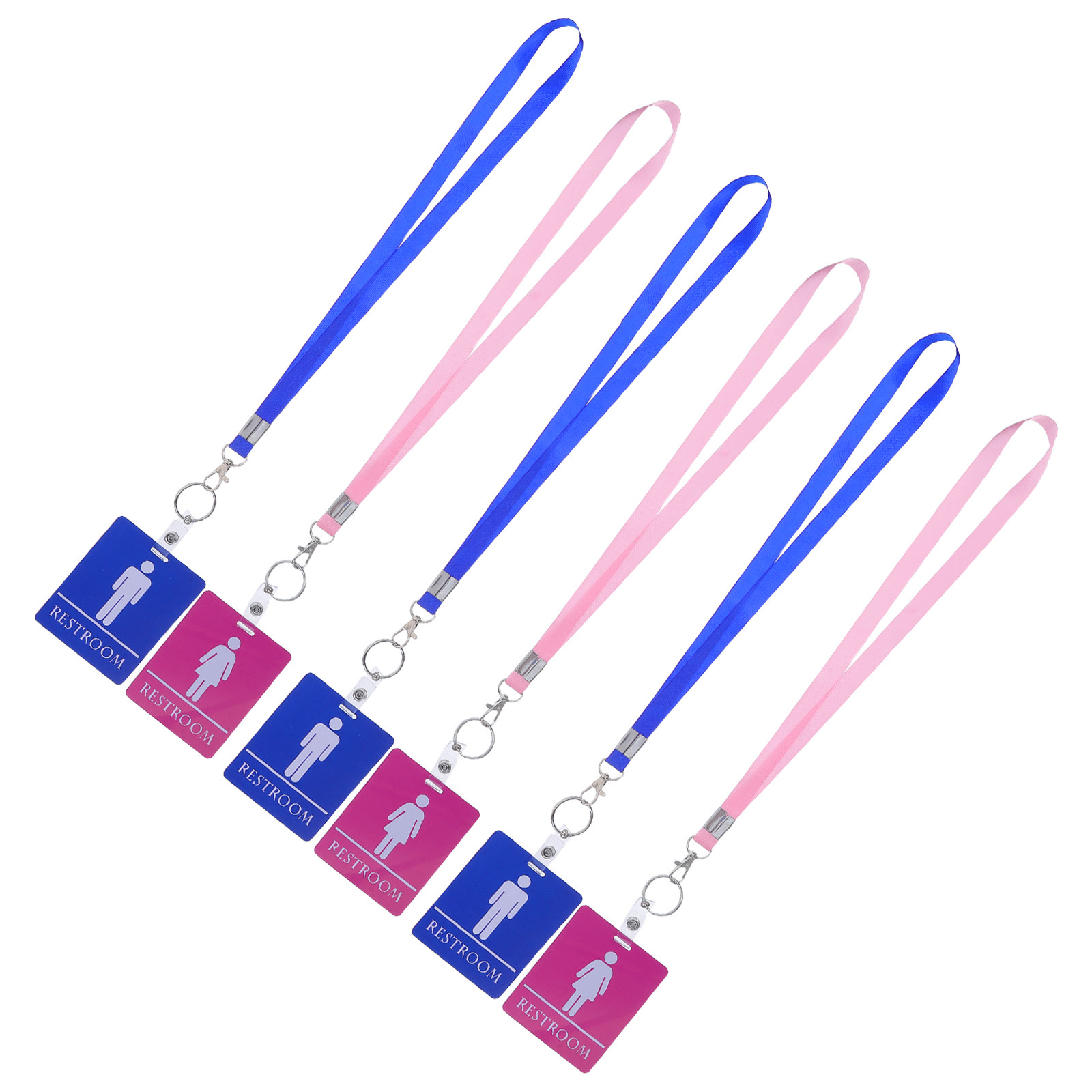 Lanyard Badge Holder - 6 Stück Badezimmer-Zugangsausweise, Klassenzimmer-Pässe, Lehrer-Organisations-Lanyards, geschlechtsneutrale