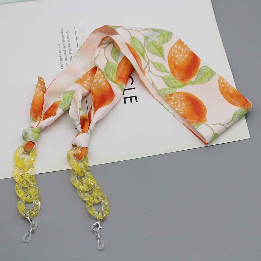 Silk Neck Scarf - Böhmen Druck Seidenschal Brillenkette Acryl Sonnenbrille