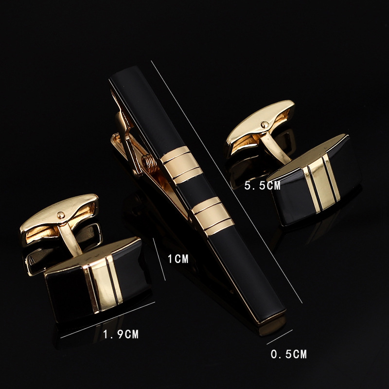 Tie Bar Set Gift - Herren Krawatten Clip Manschettenknöpfe Set Hemd