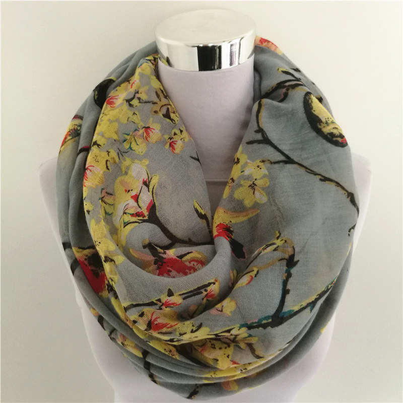 Neue Elster-Vogel-Druck-Viskos – Infinity Scarf Knit Bewertung und Preis