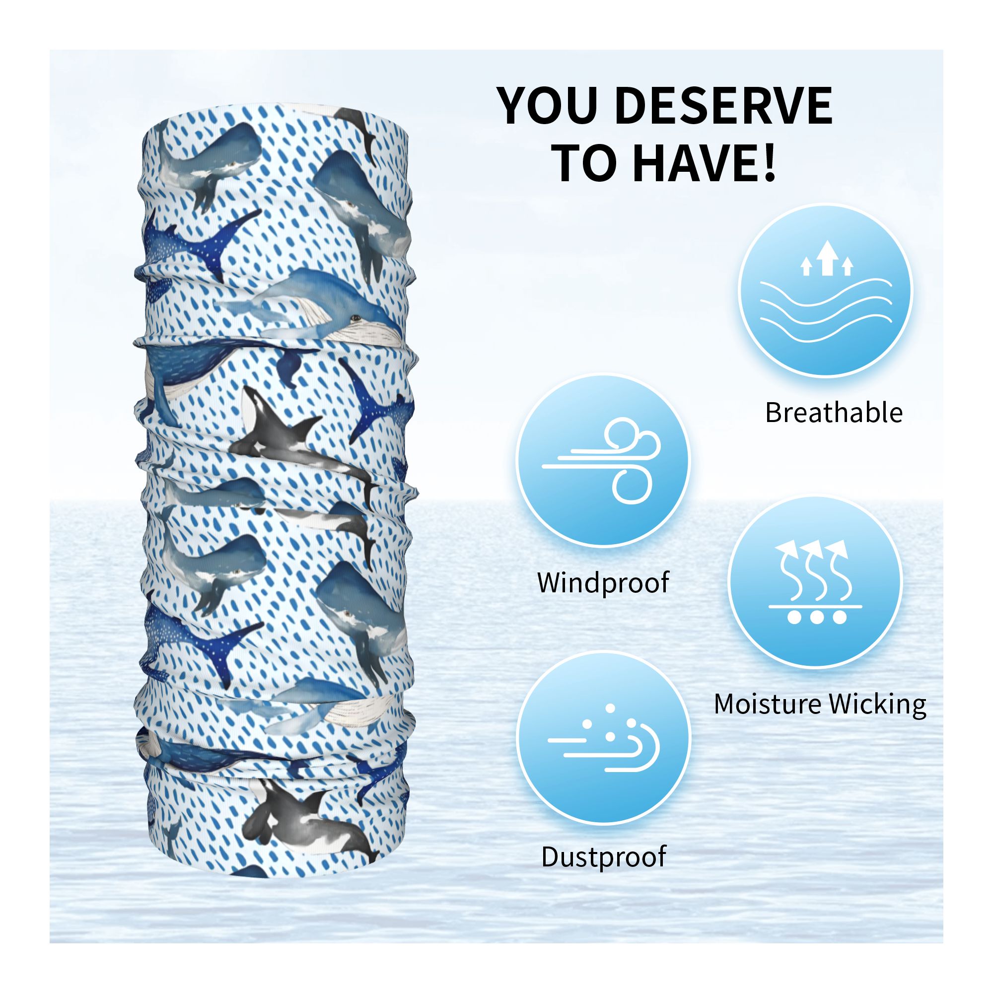 Benutzerdefinierte blaue Aquar – Neck Warmer Tube Bewertung und Preis