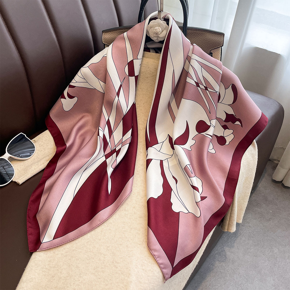 Luxus 90*90Cm Platz Schal Twil – Ascot Neck Scarf Bewertung und Preis