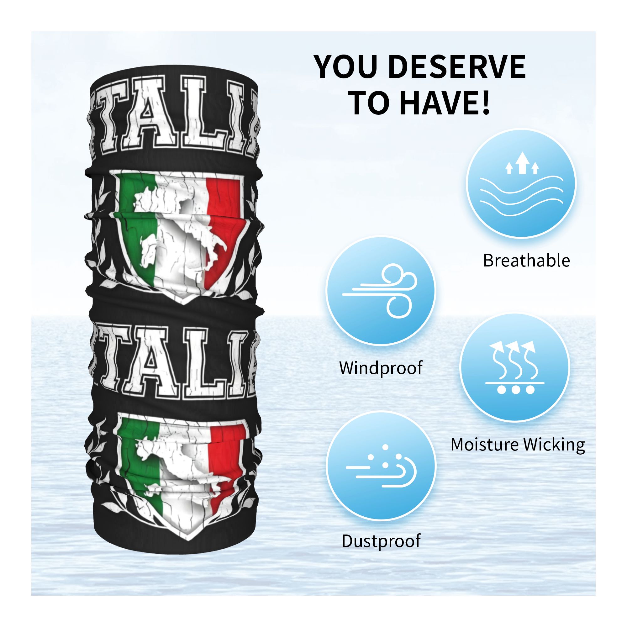 Benutzerdefinierte Italien Fla – Neck Warmer Tube Bewertung und Preis
