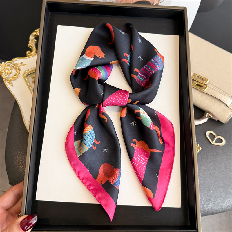 Modischer Wiener-Hund-Print Ba – Silk Neck Scarf Bewertung und Preis