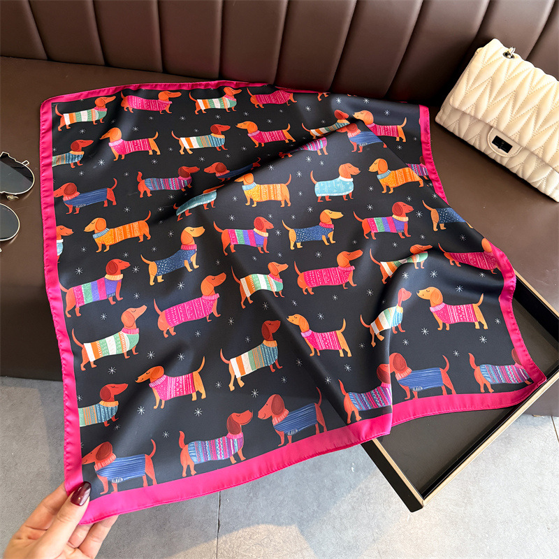 Modischer Wiener-Hund-Print Ba – Silk Neck Scarf Bewertung und Preis
